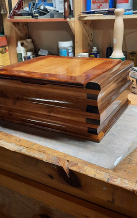 Side view of keepsake box