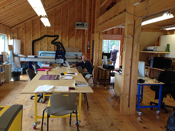 The fablab features a 3-D printer, CNC, and laser printer. It's a major bonus on the Haystack campus.