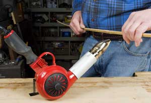 Bamboo strip over heat gun.