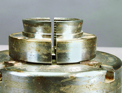 Most manufacturers taper the outside and inside of their jaws to form a dovetail shape.