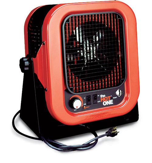 The Cadet “Hot One” space heater runs on 240 volts and produces lots of heat.